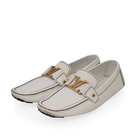 white lv loafers